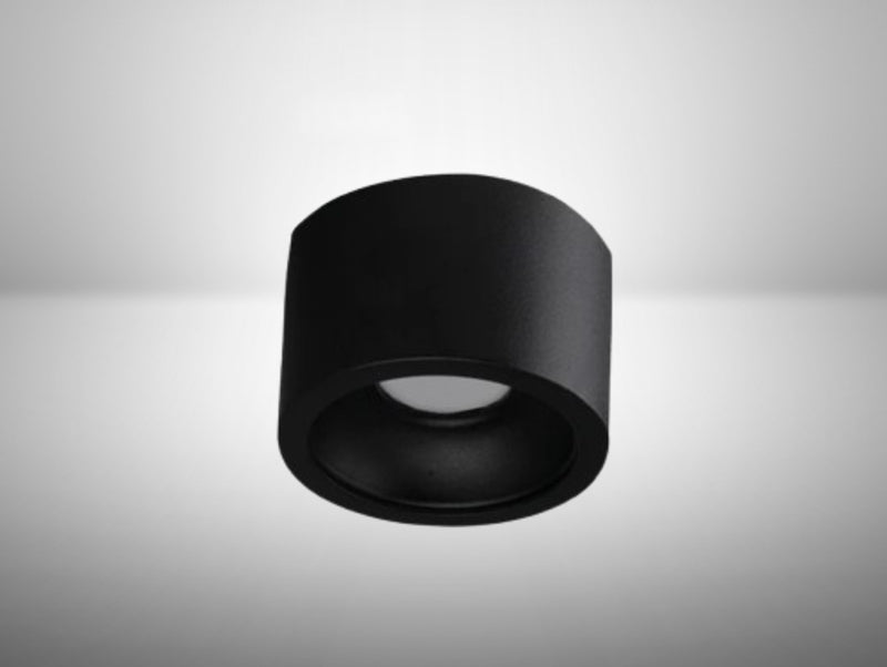 צלינדר מוגן מים RAY 10W של OMEGA בגימור שחור מט להתקנה צמודת תקרה
