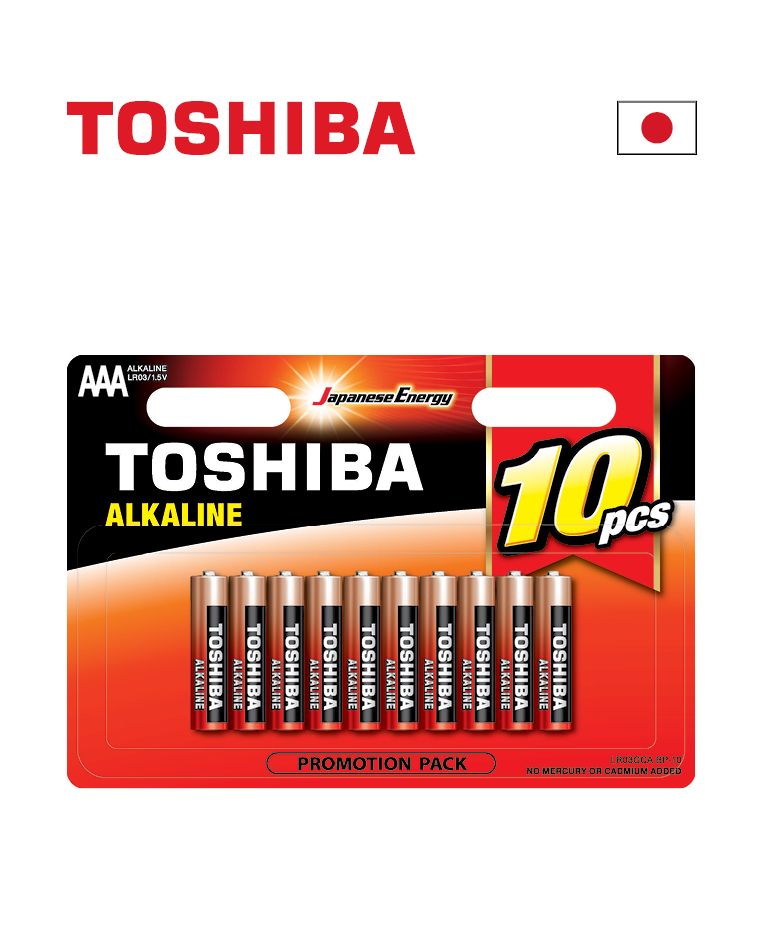 סוללות אלקליין AAA מתח 1.5V (חבילה 10 יחידות) - סוללות ומטענים באתר לדמרקט