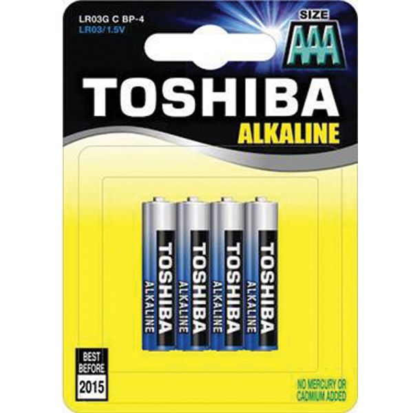 סוללה אלקליין AAA 1.5V - רביעיית סוללות LR03 - סוללות ומטענים באתר לדמרקט