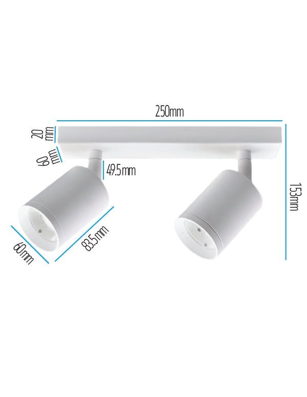 צמוד תקרה LUMA זוגי צבע לבן - תאורה באתר לדמרקט