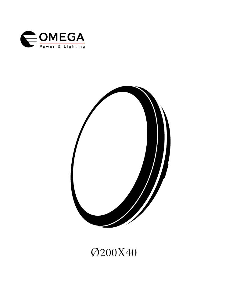 פלפון IP65 28W MONO SLIM ,שחור,OMEGA 3CCT, Ø200X40 - תאורה באתר לדמרקט