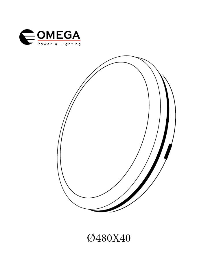 פלפון IP65 65W MONO SLIM ,לבן,OMEGA 3CCT, Ø480X40 - תאורה באתר לדמרקט