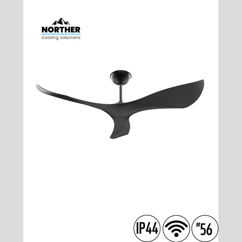 מאוורר תקרה 56" SPAZIO WIFI לפרגולה IP44 כולל שלט NORTHER - מאווררי תקרה באתר לדמרקט