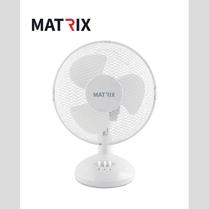 מאוורר 30W שולחן 9" לבן 3 להבים MATRIX - מאווררים ביתיים באתר לדמרקט