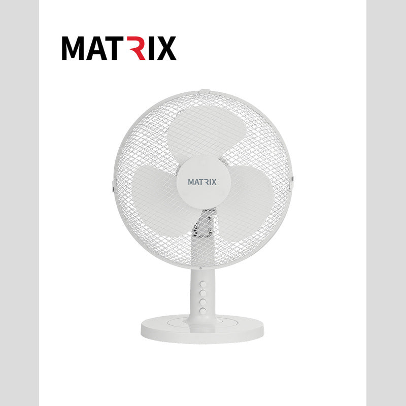 מאוורר מעוצב 40W שולחן 12" לבן 3 להבים MATRIX - מאווררים ביתיים באתר לדמרקט