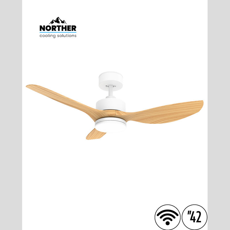 מאוורר תקרה 42" CLASSICO WIFI לפרגולה IP44 כולל שלט ותאורה NORTHER - מאווררי תקרה באתר לדמרקט
