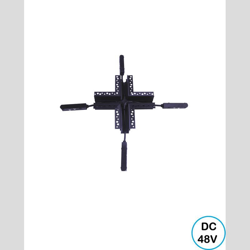 מחבר זוויתי X שקוע תקרה שחור LINE - Magnetic Lighting Track System באתר לדמרקט