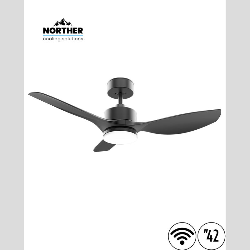 מאוורר תקרה 42" CLASSICO WIFI לפרגולה IP44 כולל שלט ותאורה NORTHER - מאווררי תקרה באתר לדמרקט