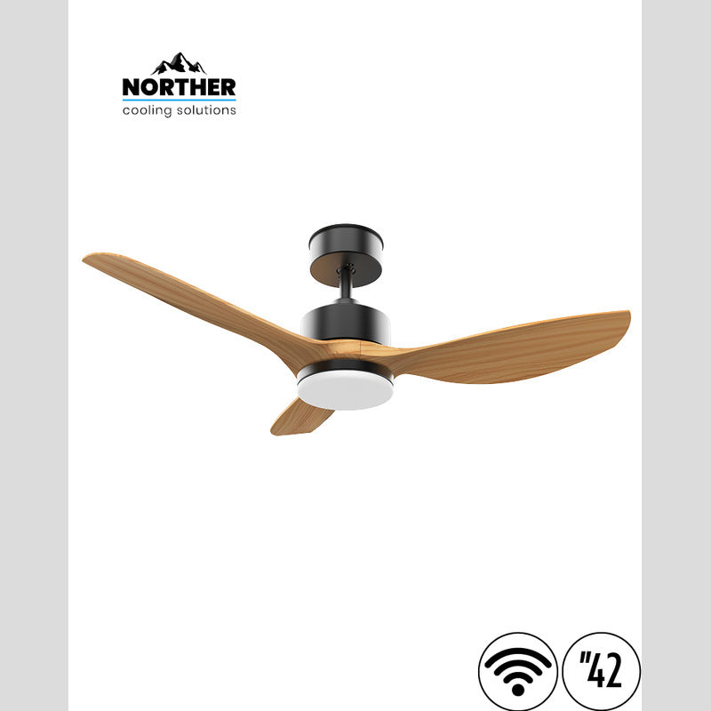 מאוורר תקרה 42" CLASSICO WIFI לפרגולה IP44 כולל שלט ותאורה NORTHER - מאווררי תקרה באתר לדמרקט