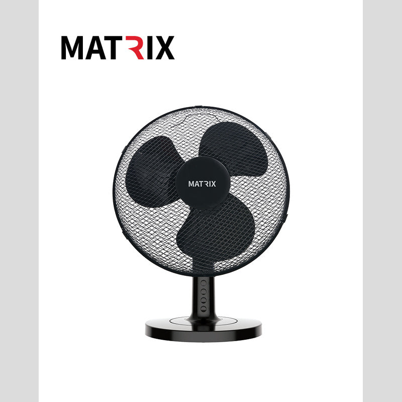 מאוורר מעוצב 40W שולחן 12" שחור 3 להבים MATRIX - מאווררים ביתיים באתר לדמרקט