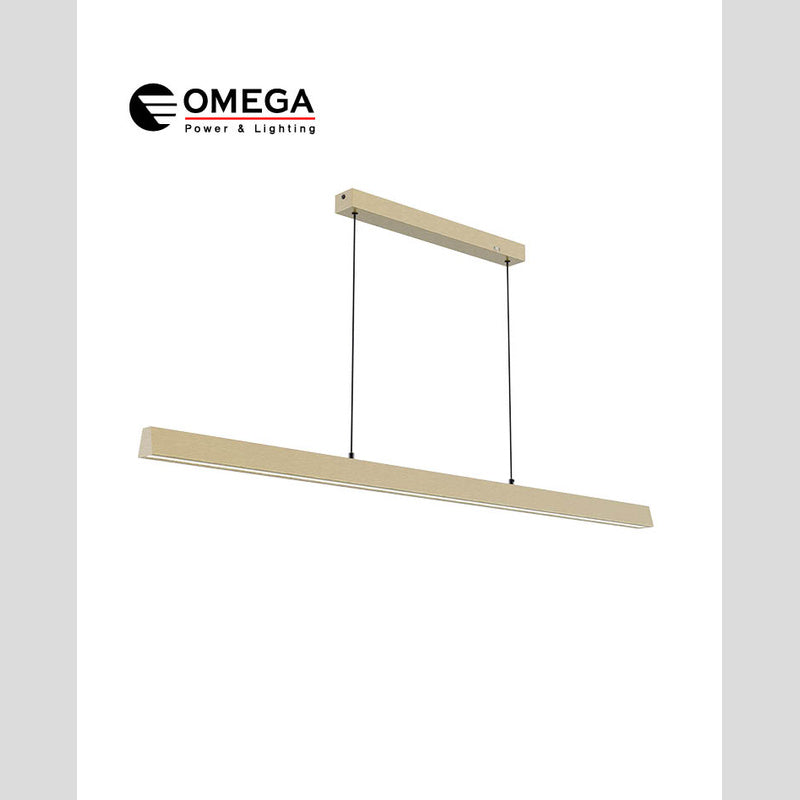 פרופיל תלוי CCT 40W UP&DOWN LuxLine זהב OMEGA 1190mm - תאורה באתר לדמרקט