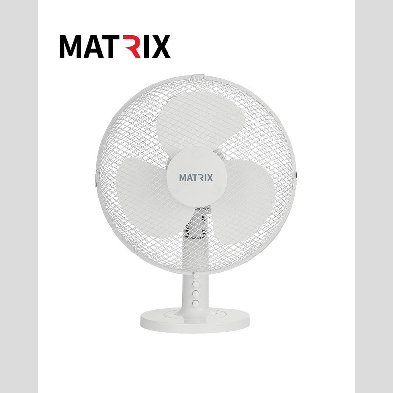 מאוורר מעוצב 50W שולחן 16" לבן 3 להבים MATRIX - מאווררים ביתיים באתר לדמרקט