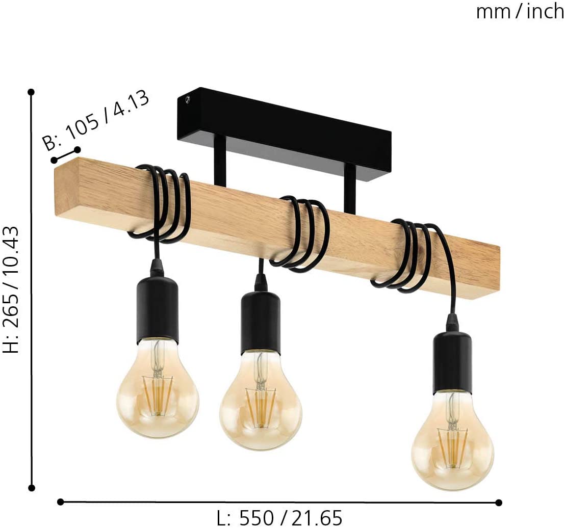 מנורת תלייה שלישייה Log Wood