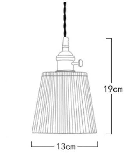 תרשים מידות של מנורת תלייה ANTIC