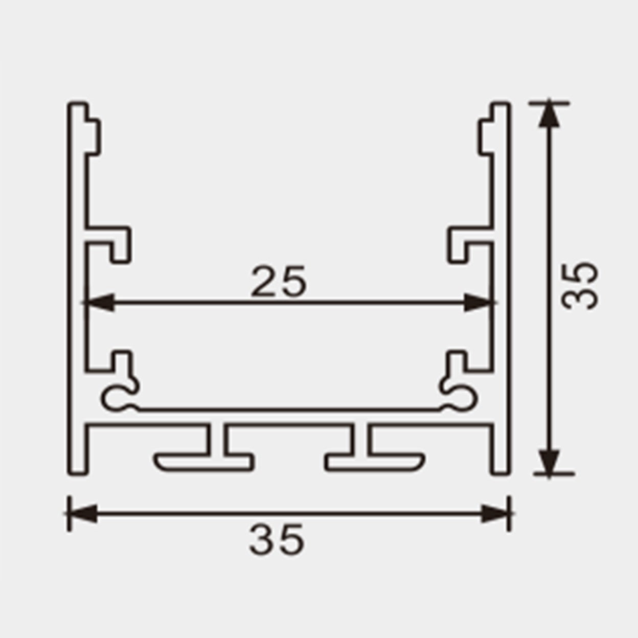 פרופיל תאורה 35X35 ממ בצבע כסף / לבן / שחור