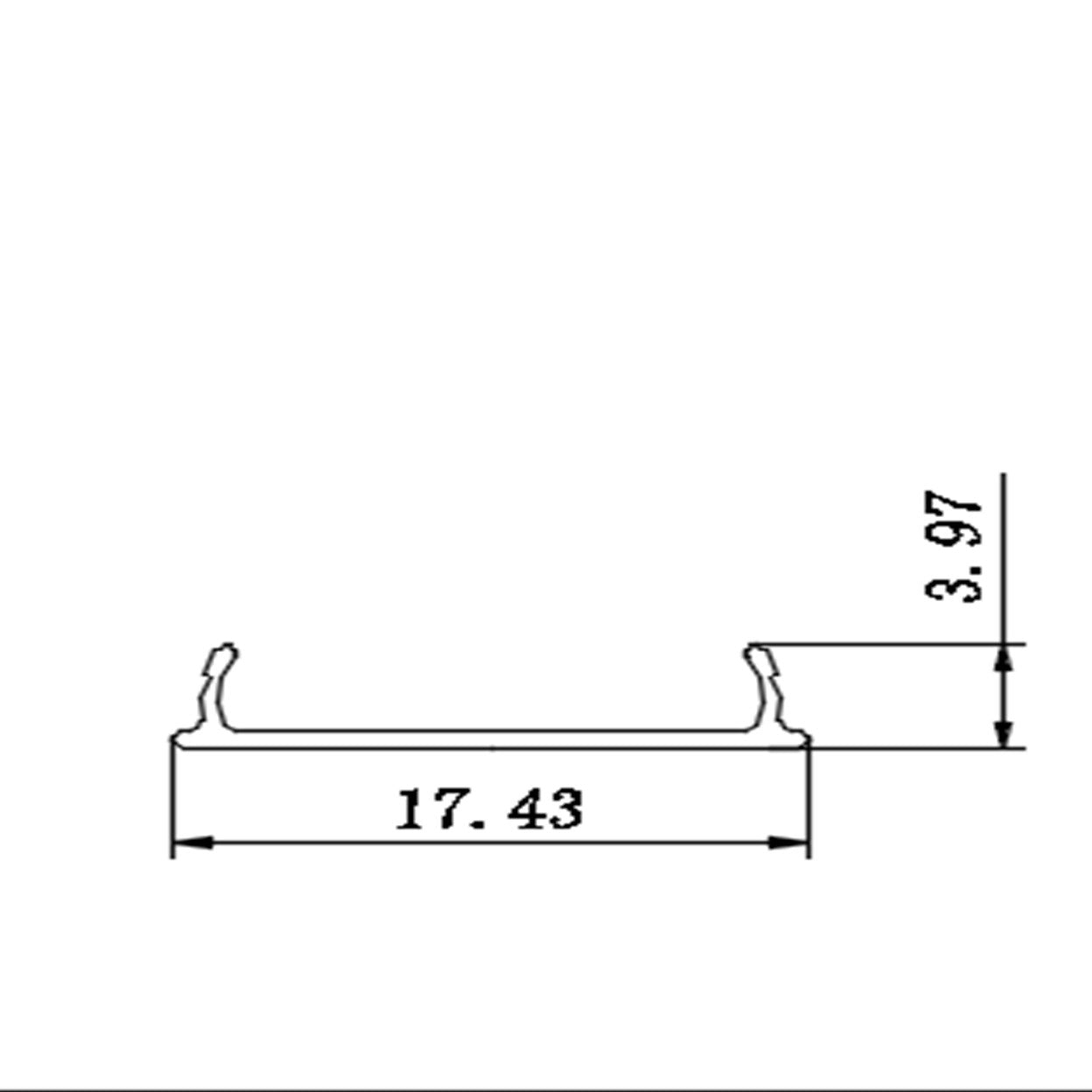 פרופיל תאורה 17X4 ממ כסוף