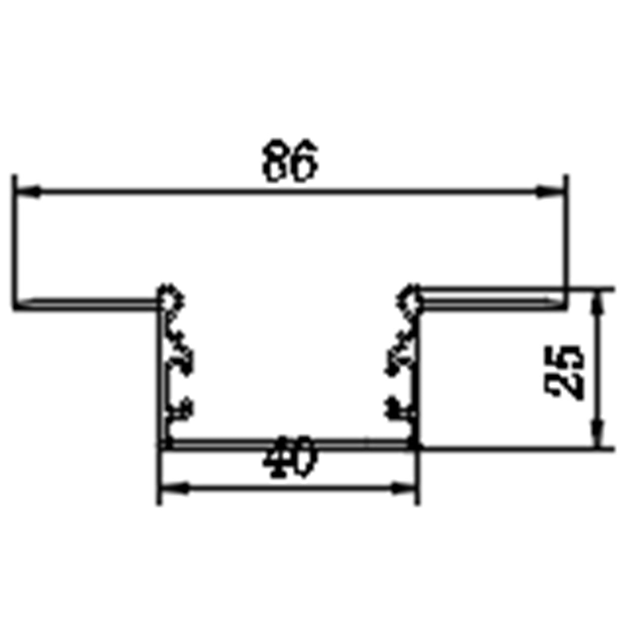 פרופיל תאורה 86X25 ממ